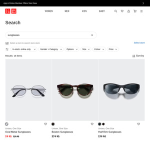 Uniqlo Sunglasses $9.90 (RRP $29.90), Leather Belts $14.90 (RRP $49.90) @Uniqlo