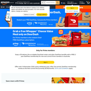 [Prime] Free DoorDash Premium (DashPass) for 2 Years with Active Amazon Prime Subscription