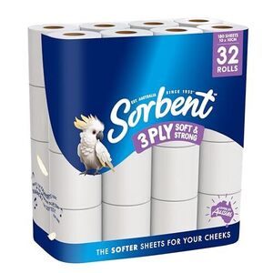 Sorbent 3-Ply Silky White Toilet Paper 32-Pack $13.60 ($12.24 S&S) + Delivery ($0 with Prime/ $59 Spend) @ Amazon AU
