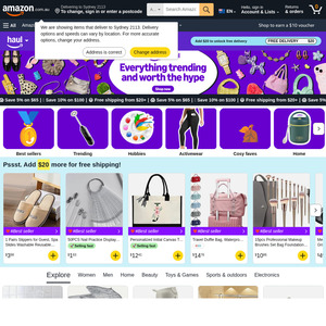 55% off (One-Time Code, Max Discount $10 per Customer, 5PM-7PM AEST on 5 May) + Del ($0/ $20 Spend) @ Amazon Haul via Amazon AU