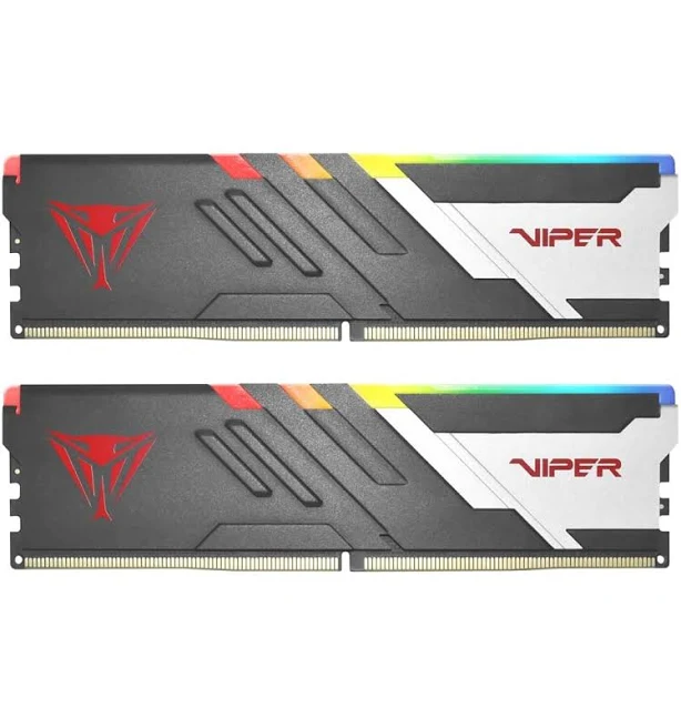 PATRIOT MEMORY VIPER VENOM DDR5 6000MT/s 48GB RGB (24GBx2) UDIMM Desktop Gaming Memory KIT- PVVR548G600C36K- Intel XMP 3.0 supported