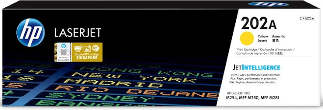 HP 202A Toner Ink Cartridge CF502A Genuine Original (Yellow)