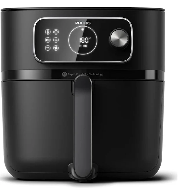 Philips Airfryer Combi 7000 Series XXL - 8.3L (2kg), 22-in-1 airfryer, WiFi connected, 99% less fat with Rapid CombiAir, HomeID App, Black (HD9876/90)