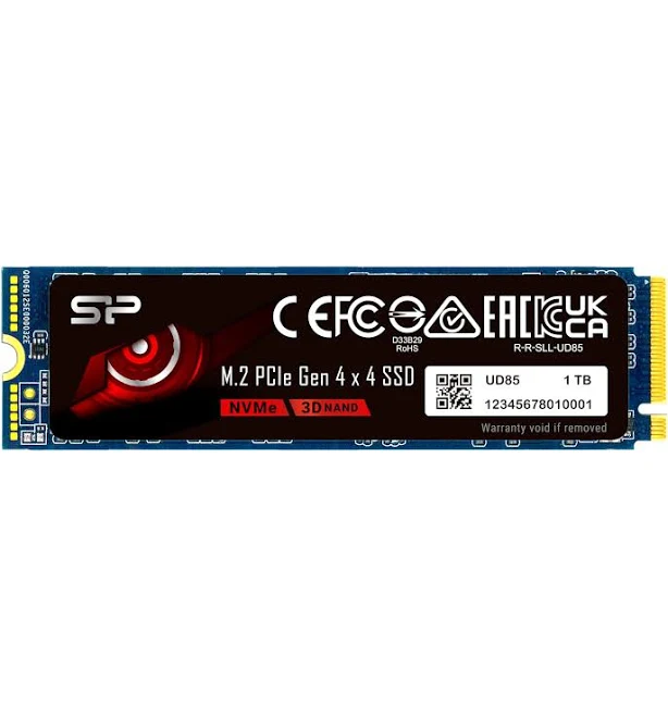 Silicon Power UD85 2TB R/W up to 3,600/2,800 MB/s PCIe NVMe Gen 4x4 M.2 SSD - SP02KGBP44UD8505
