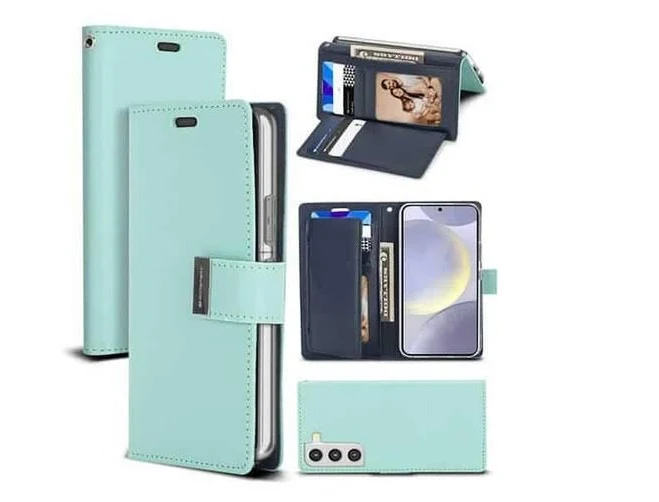 Goospery Rich Diary for Samsung Galaxy S25 - Mint, MagSafe