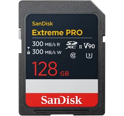 SanDisk Extreme PRO SDXC 128GB 300MB/s UHS-II V90 Memory Card
