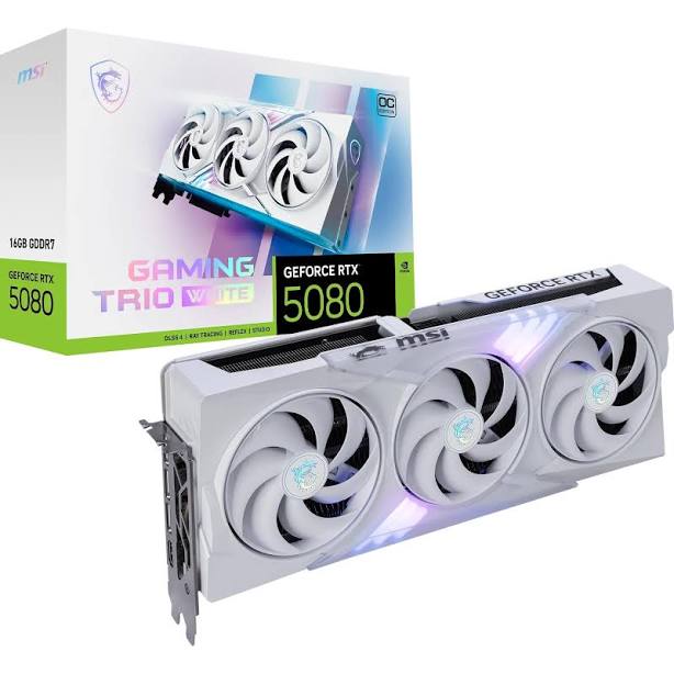 MSI GeForce RTX 5080 Gaming Trio 16G OC White Graphics Card
