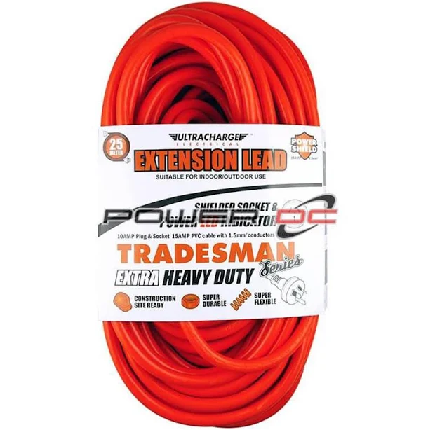 Ultracharge Heavy Duty 25m Extension Lead Reel 10A (Yellow/Black)