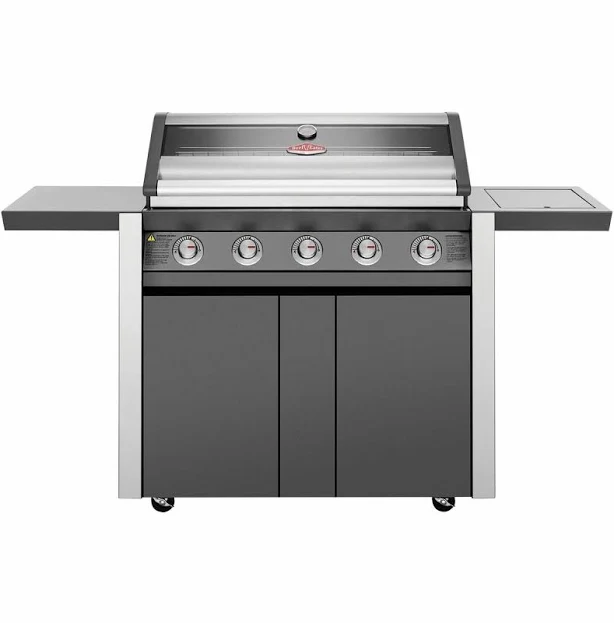 BeefEater 1600 Series Dark 5 Burner Built In BBQ Trolley w/ Side Burner