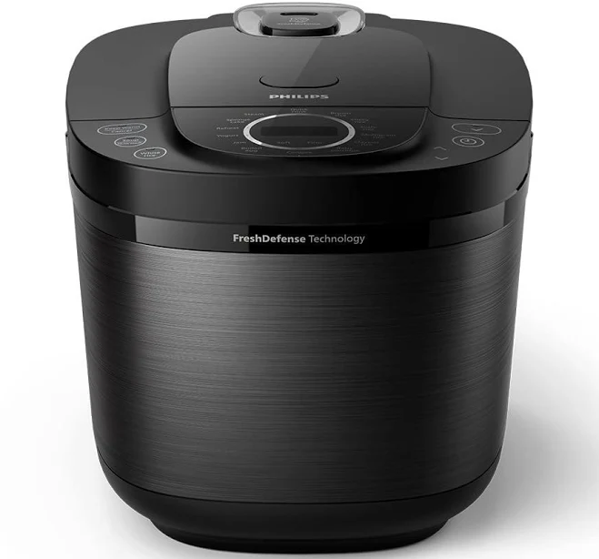 Philips 5000 Series Digital Rice Cooker – 1.8L, Fluffy Rice for 48 Hours, FreshDefense Technology, Binchotan Coating, 18 Cooking Menus, Smart 3D Heating, Stainless Steel (HD4814/31)