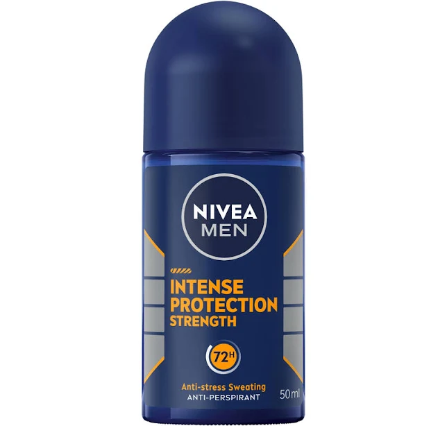 NIVEA MEN Intense Protection Strength Anti-Perspirant Roll-On Deodorant 50ml | 72-Hour Sweat Protection | Fresh Scent | Quick-Drying Formula | With Zinc Complex to Combat Body Odour