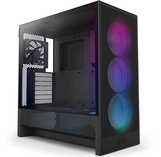 NZXT CCH52FBR1 H5 Flow RGB Compact ATX Mid-Tower Airflow Case with RGB Fans