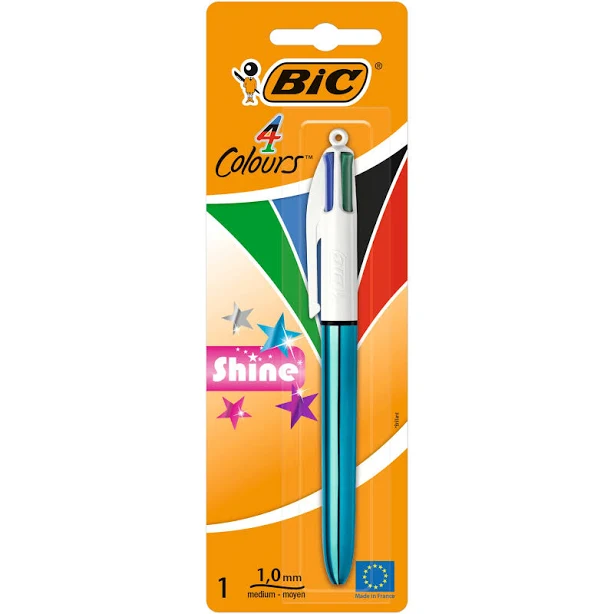 BIC 4 Colour Retractable Ballpoint Pen Medium Shine