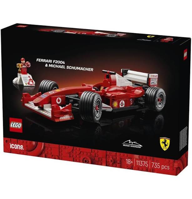 LEGO® Icons Ferrari F2004 & Michael Schumacher 11375 Model Car Kit - Ferrari F1 Race Vehicle - Collectable Formula 1 Merchandise for Adults and Race Fans - Treat for Car Lovers and Collectors