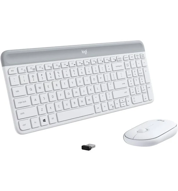 Logitech MK470 Slim Wireless Keyboard and Mouse Combo (White)
