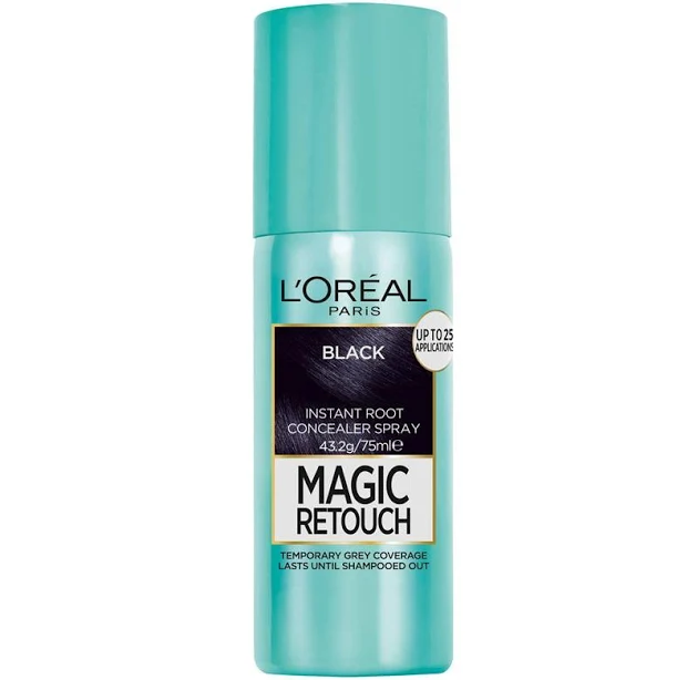 L'Oreal Paris Magic Retouch Temporary Root Concealer Spray - (Instant Grey Hair Coverage), Black