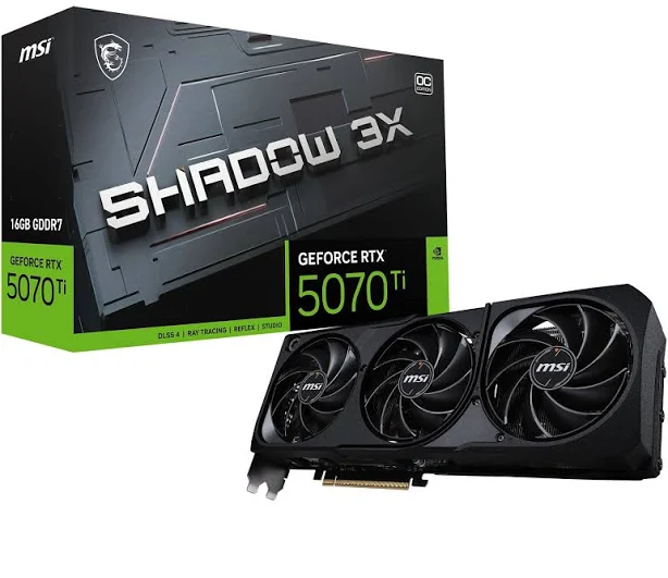 MSI GeForce RTX 5070 Ti 16G Shadow 3X OC Graphics Card (GeForce RTX 5070 Ti 16G SHADOW 3X OC)