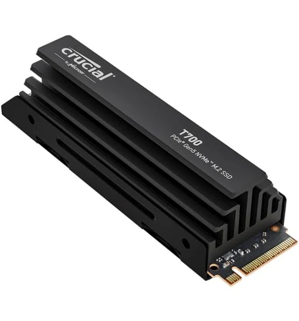 Crucial T700 2TB PCIe Gen 5 NVMe M.2 SSD with Heatsink