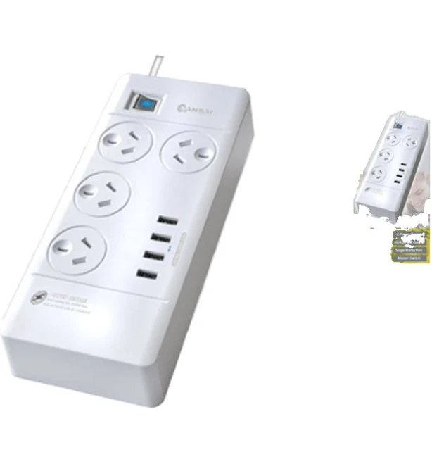 Sansai 4-Socket USB Powerboard (White)