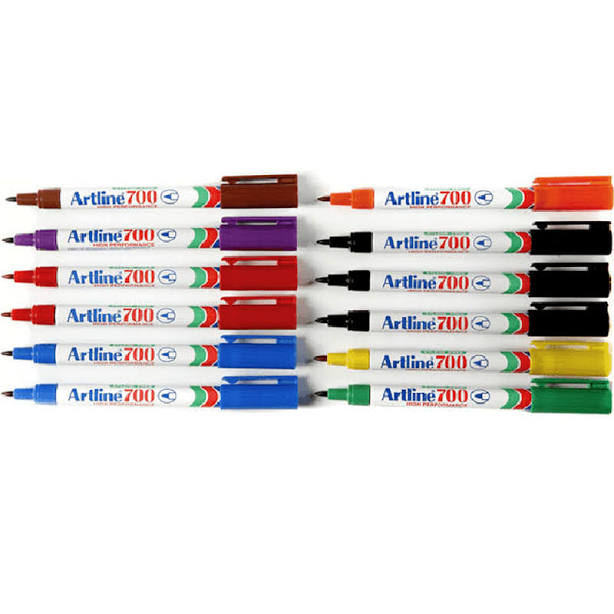 Artline Box 12 700 Permanent Marker 0.7mm Bullet Tip (Assorted)