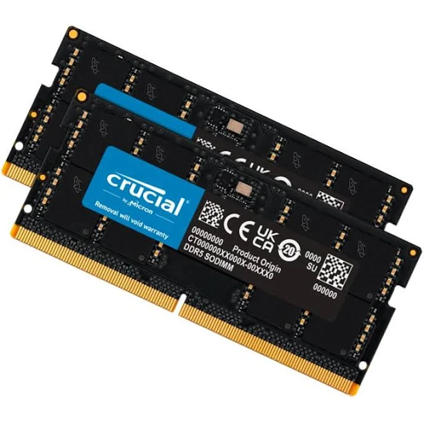 Crucial 16GB (2x8GB) CT2K8G48C40S5 4800MHz SODIMM DDR5 RAM