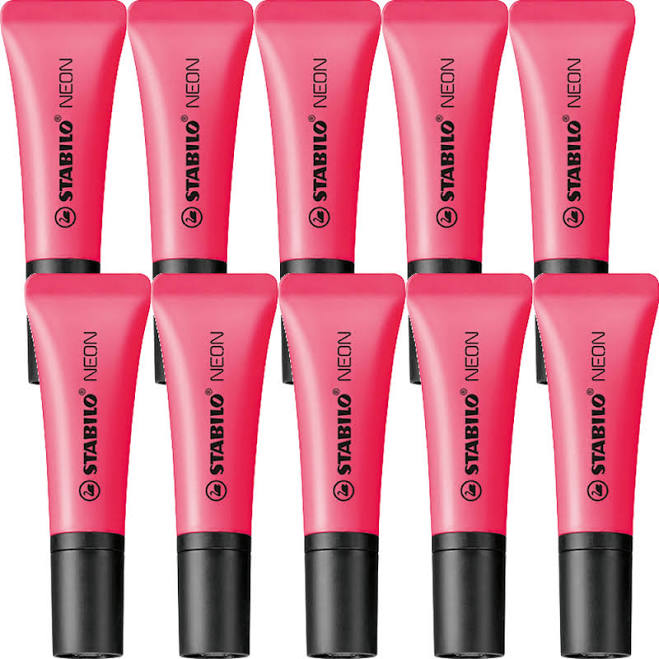 Stabilo Box 10 Highlighter (Neon Pink)