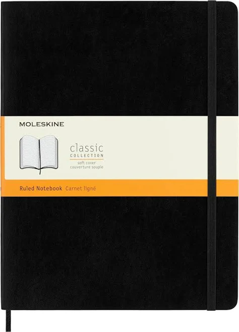 Moleskine Classic Ruled Soft Cover Notebook Extra Large (Black)
