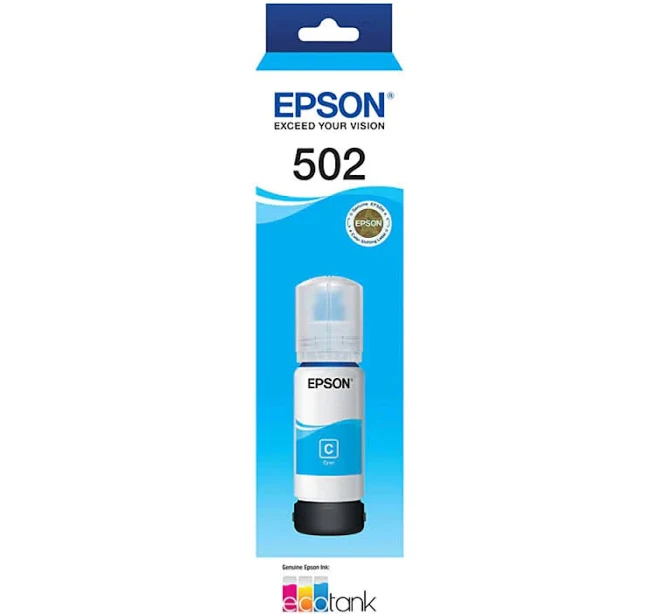 Epson T502 EcoTank Cyan Ink Bottle
