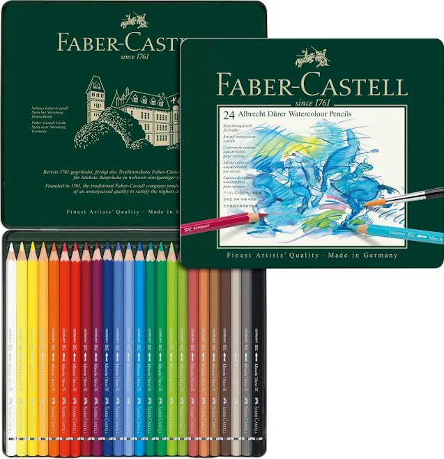 24 Faber-Castell Albrecht Durer Water Colour Pencils Tin Set
