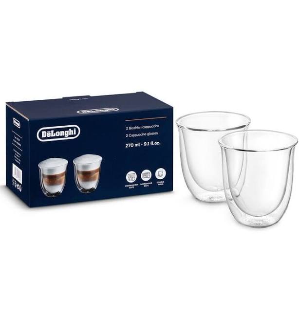 De'Longhi Cappuccino Glasses (2 Pack)