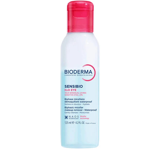 BIODERMA Sensibio H2O Eye - Biphasic Micellar Water Waterproof Makeup Remover, 125ml