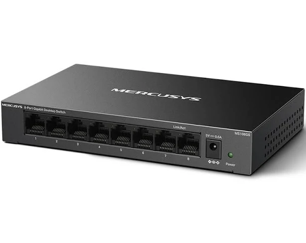 Mercusys MS108GS 8-Port 1000 Mbps Gigabit Desktop Switch Ethernet Hub Metal Case