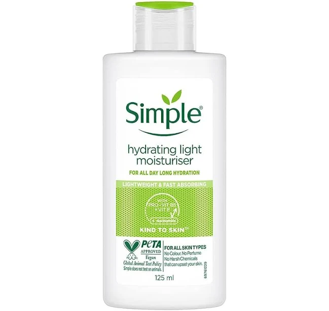 Simple Kind To Skin Light Moisturiser Hydrating, 125ml